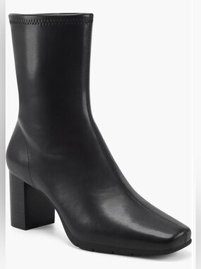 Aerosoles “Miley” Black Block Heel Ankle Boots - Size 7W - NWT in box